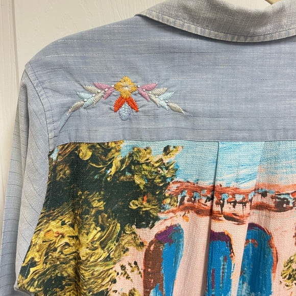 John Mark Denim Pattern Button Down - Picture 10 of 11